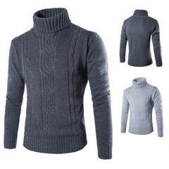 Men Turtleneck Lapel Pullover Knitwear