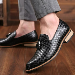 Herren-Slip-on Split Leder Gingham Schuhe