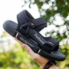 Young Men Flat Velcro Hollow Casual Open Toe Summer Beach Anti-slip All-fitting Sandals