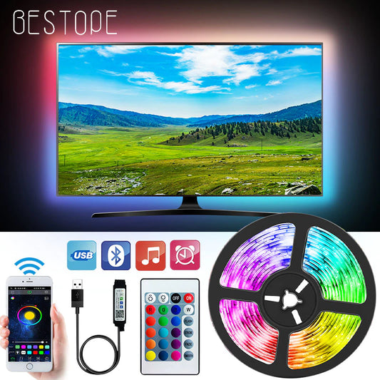 Bluetooth USB LED Strip Light SMD DC 5V USB RGB Luci a LED LED Flexible Lampada nastro per diodo desktop RGB TV RGB