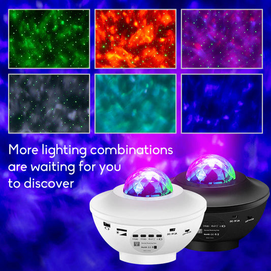 LED Star Galaxy Projector Ocean Wave Night Light Room Rotate Starry Sky Projectors Lamp Decoration Maison Pink Bedroom Decor