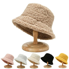 Fischereihut Herbst Fashion Hut warm kaltes Beckenkappe gleiche Absatz Plüsch Lambswool Teddy Hut