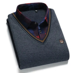 Collar de dos piezas para hombres suéter de collar de dos piezas de mediana