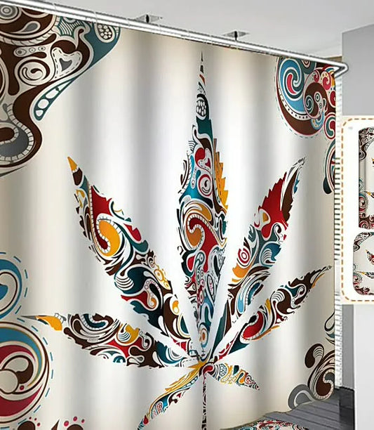 Colored Leaves 3D Digital Printing Home Decoration Shower Curtain Water Proof Shower Curtain