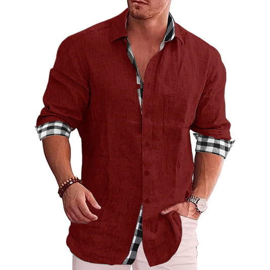 Autumn European and American casual men's shirts