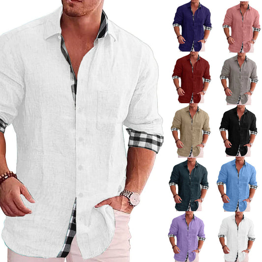 Autumn European and American casual men's shirts