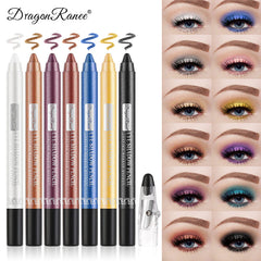 12 colores Highlighter Shadow Pencil Impermeable Glitter Matte Matte Sombra de ojos de ojos Pigmento Cosmética Blue Benina de ojos blancos