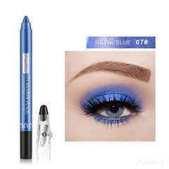 12 colores Highlighter Shadow Pencil Impermeable Glitter Matte Matte Sombra de ojos de ojos Pigmento Cosmética Blue Benina de ojos blancos