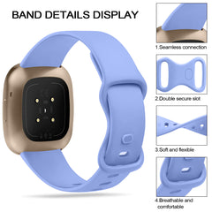 Band de bracelet en silicone coloré pour Fitbit Versa 3 et Sense