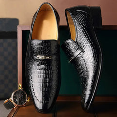 Low Top Embossed Men's Crocodile Pattern