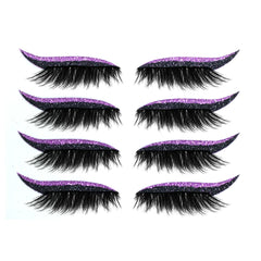 4 Paare selbstklebende Wimpern Glitzer Glitzer Lidschattenaufkleber Eyeliner-Aufkleber