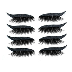 4 Paare selbstklebende Wimpern Glitzer Glitzer Lidschattenaufkleber Eyeliner-Aufkleber