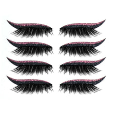 4 Pairs Self-adhesive Eyelashes Glitter Eye Shadow Sticker Eyeliner Stickers