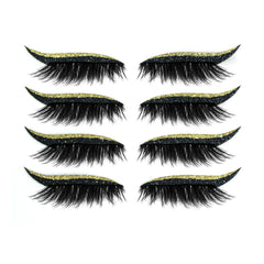 4 Pairs Self-adhesive Eyelashes Glitter Eye Shadow Sticker Eyeliner Stickers