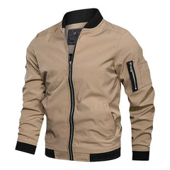 Men's Baseball Collar Plain Fitting Coat Casual Jacket