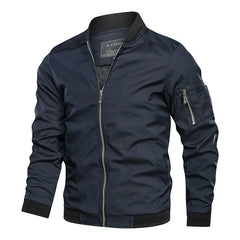 Men's Baseball Collar Plain Fitting Coat Casual Jacket