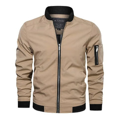 Men's Baseball Collar Plain Fitting Coat Casual Jacket