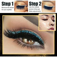 4 coppie ciglia autoadesive adesivi per occhiali glitter eyeliner