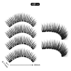 4 Pairs Magnetic Eyelash Thick False Eyelashes No Glue Required