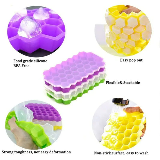 MIGLIORI 37 GRID SILICONE SILICONE SCADULE MORTE MORCA A MAVOLA CREATIVA Creative Fai da te a nido d'ape per bevande fredde quadrate cubo