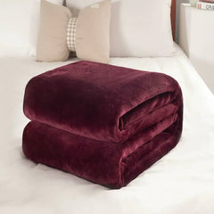 Wool Blanket Plain Flannel Blanket Thickened Double-sided Velvet Bed Sheet Office Nap Blanket Coral Fleece Blanket