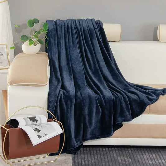 Wool Blanket Plain Flannel Blanket Thickened Double-sided Velvet Bed Sheet Office Nap Blanket Coral Fleece Blanket