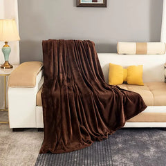 Wool Blanket Plain Flannel Blanket Thickened Double-sided Velvet Bed Sheet Office Nap Blanket Coral Fleece Blanket