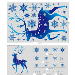 Christmas Decorations Snowflake Sticker Window Decoration Blue Elk Static Electricity Sticker