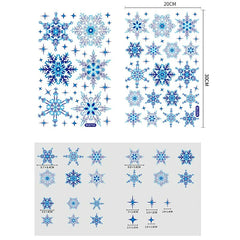 Decoraciones de navidad pegatina de copos de nieve decoración de ventana azul alce estática pegatina de electricidad