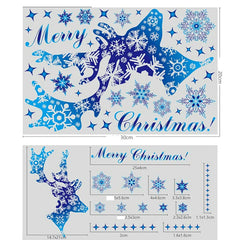 Christmas Decorations Snowflake Sticker Window Decoration Blue Elk Static Electricity Sticker