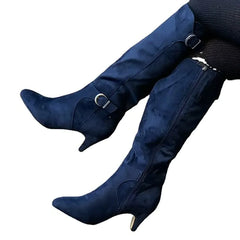 Mujeres de talla grande y cómoda versátil versátil Anti-slip Wear Resistant Botthip Flat Commuting Long Long Boots Long