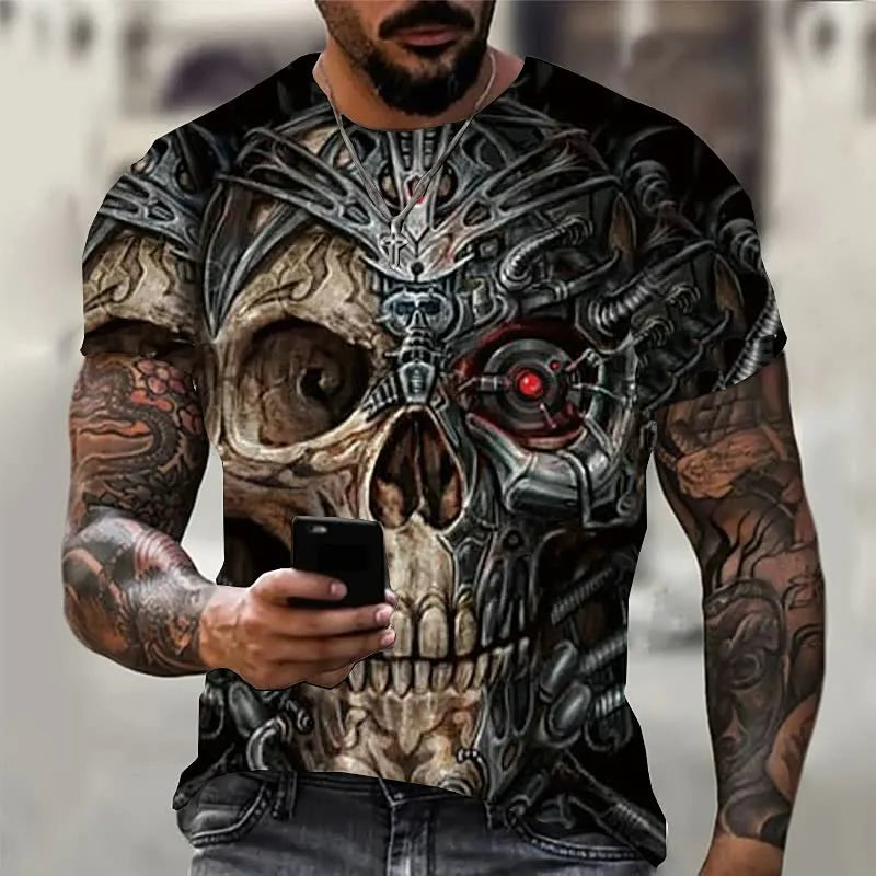 Skull T-Shirt Krw Anime Shirt T-shirt Mężczyźni