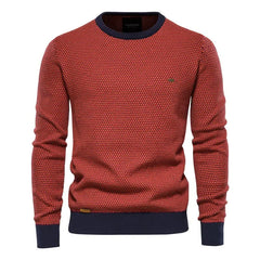 Men's Casual Contrast Color Trendy Pullover Knitwear