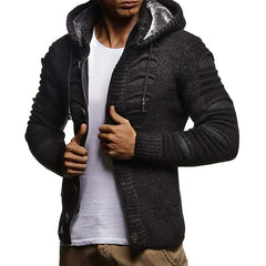 Männer mit Kapuze -Strickjacke Pullover Männer Pullover Jumper Jacke