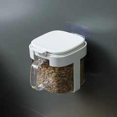 Wall-mounted Seasoning Box with Cover Salt Shaker Combo Home Spoon Storage Box