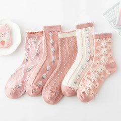 Woman Socks Lolita Socks Lace Flower Socks