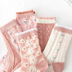 Woman Socks Lolita Socks Lace Flower Socks