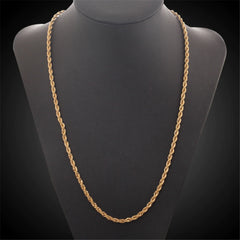 18K Gold Plated Twisted Chain Necklace and Bracelet Set