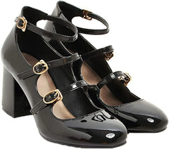 Chaussures de Mary Jane en cuir en cuir Mary Jane Élégantes Couleur solide en cuir Couleur de printemps Automne Plateforme durable Chaussures