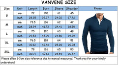 Vanvene Men's Men's Casual Polo Fashion Golf Tennis Business T-shirt Classic Top Long manches - UK S à 2XL FBA