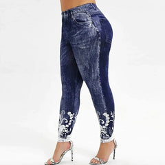 Beibeia Plus Size Jeans encaje con cintura alta Leggings de fitness de fitness de gimnasio pantalones deportivos pantalones