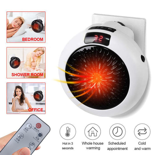 Mini Portable Electric Heater - Hot Selling Desktop Small Wall-mounted Dual-use Round Electric Heating Heater