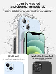 iPhone 13 14 Case de téléphone mobile iPhone 12 Pro Max Liquid Silicone 11 Pro Lens All-inclusif