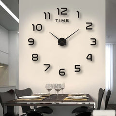 Large Wall Clock Quartz 3D DIY Big Watch Decorative Kitchen Clocks Acrylic Mirror Sticker Oversize Wall Clocks Home Letter Decor