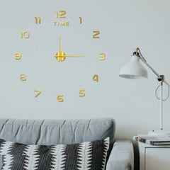 Large Wall Clock Quartz 3D DIY Big Watch Decorative Kitchen Clocks Acrylic Mirror Sticker Oversize Wall Clocks Home Letter Decor