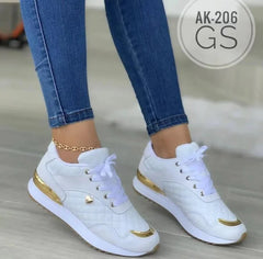 Large size sneakers with grid lace-up and thick bottom