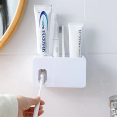 2 en 1 distributeur de dentifrice avec support de brosse à dents support de pâte dentaire automatique dentaire