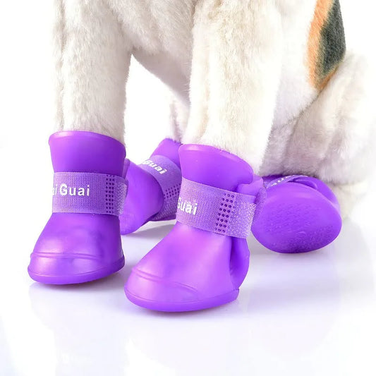 Soft Silicone Pet Shoes Waterproof Non-slip Silicone Rainshoes Puppy Outdoor Rain Boots Cats And Dogs Shoe Covers Feet Covers