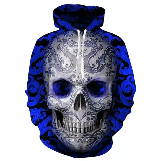 3D Hoodies für Männer Terrorschädel 3D -Druckpullover Hoodies