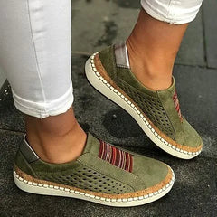 Damen Kick Flat Round-Toe Casual Vielseitige Anti-Rutsch atmungsaktiv bequeme leichte Sneaker